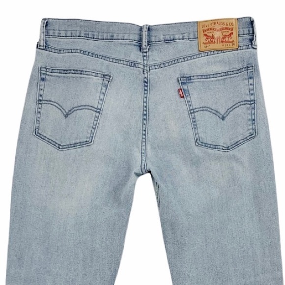 Levi’s 514 Light Blue Wash Straight Leg Jeans Size 33/30 - Picture 2 of 15